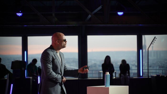 Chad E Foster delivering keynote presentation in Paris, international speaking engagement